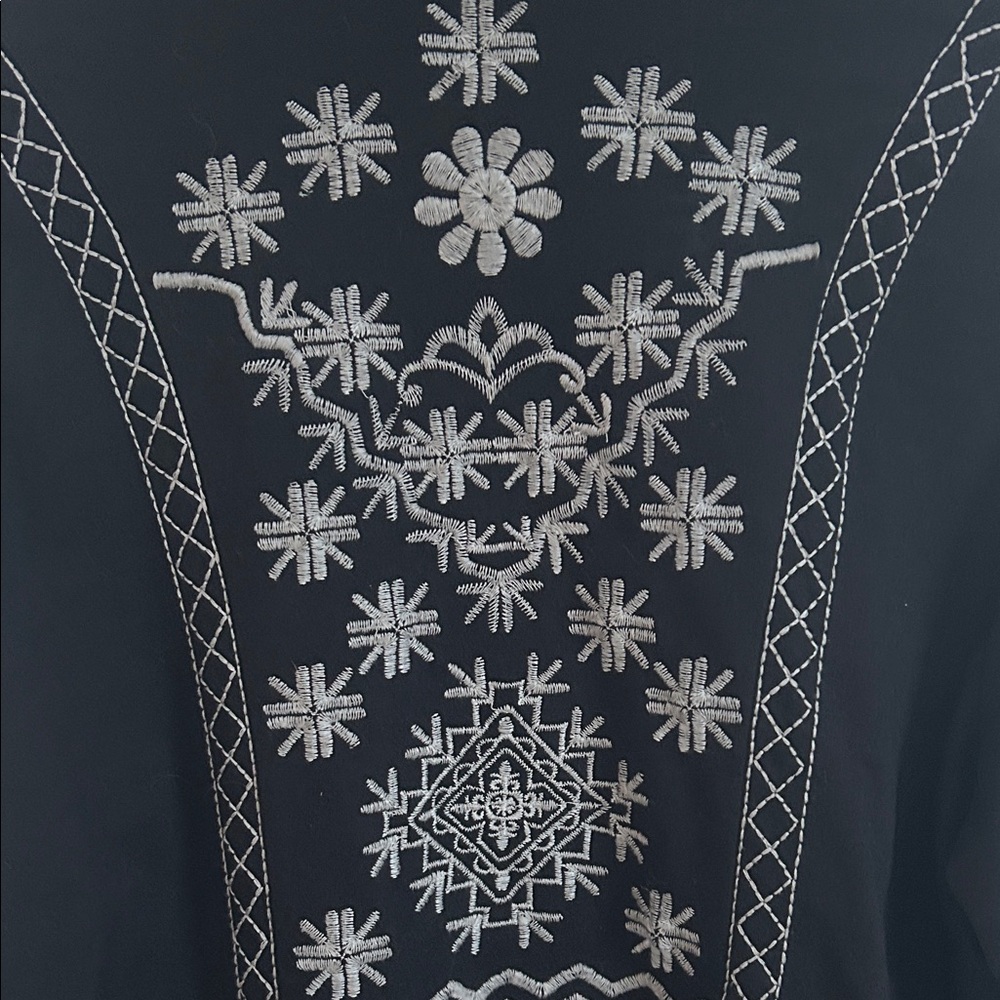 Coldwater Creek Black and White Patterned Embroidered Cardigan - Picture 5 of 11
